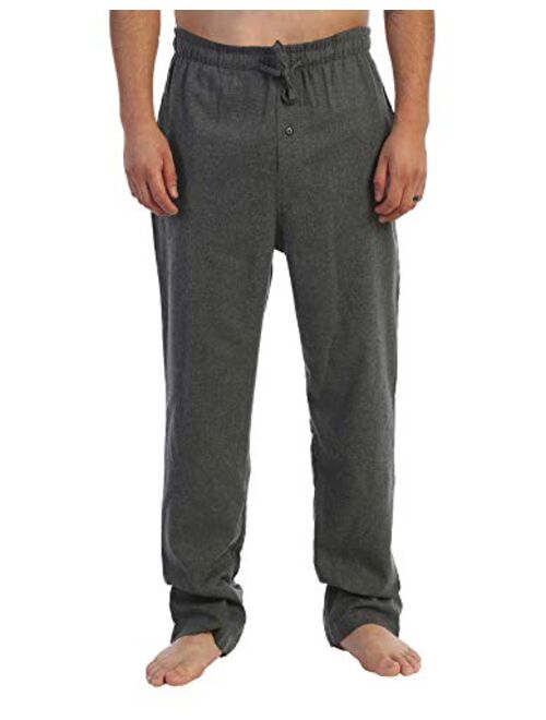 Gioberti Mens Yarn Dye Brushed Flannel Pajama Pants, Elastic Waist