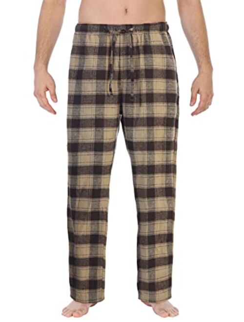 Gioberti Mens Yarn Dye Brushed Flannel Pajama Pants, Elastic Waist