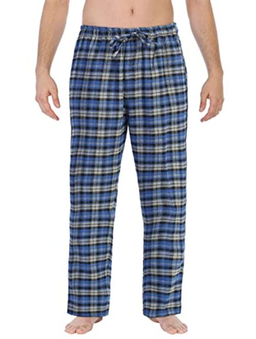 Gioberti Mens Yarn Dye Brushed Flannel Pajama Pants, Elastic Waist