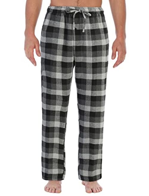 Gioberti Mens Yarn Dye Brushed Flannel Pajama Pants, Elastic Waist