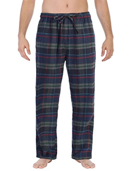 Gioberti Mens Yarn Dye Brushed Flannel Pajama Pants, Elastic Waist