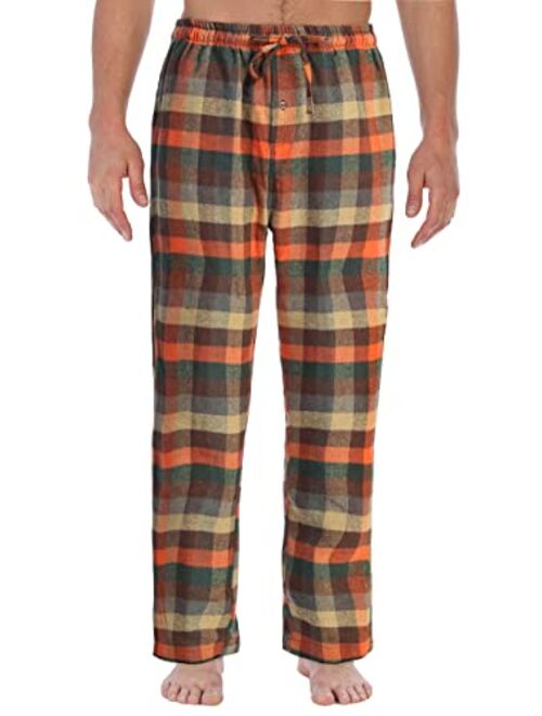 Gioberti Mens Yarn Dye Brushed Flannel Pajama Pants, Elastic Waist