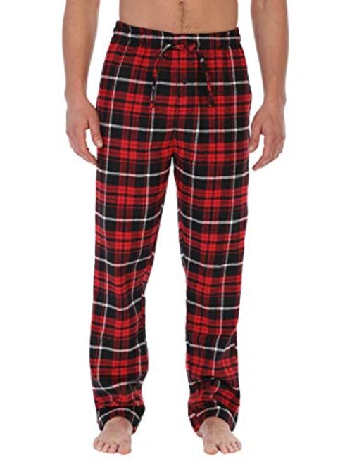 Gioberti Mens Yarn Dye Brushed Flannel Pajama Pants, Elastic Waist