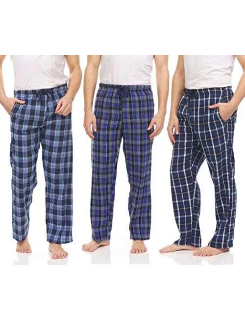 DARESAY Men's Cotton Super-Soft Flannel Plaid Pajama Pants/Lounge Bottoms with Pockets