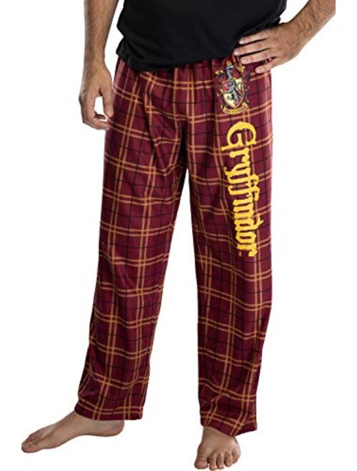 Intimo Harry Potter Adult Mens' House Crest Plaid Pajama Pants - All 4 Houses Gryffindor, Ravenclaw, Slytherin, Hufflepuff