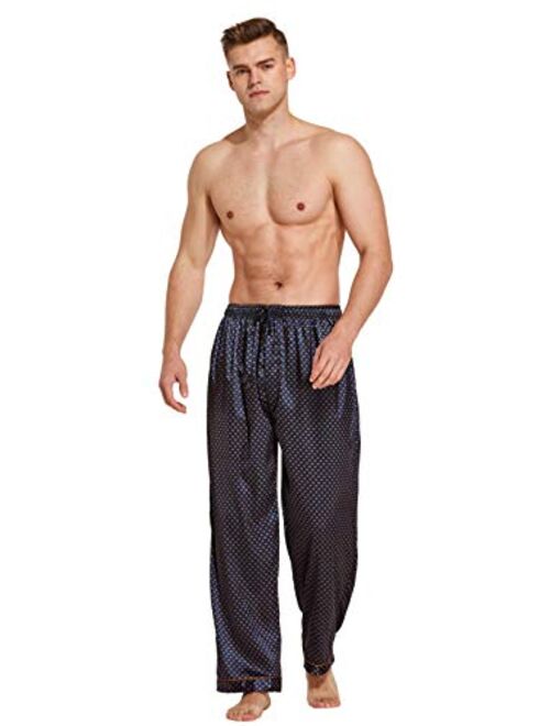 Tony And Candice Tony & Candice Men's Satin Pajama Pants Long PJ Bottoms