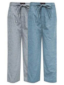 Men's 2 Pack Super Soft Woven Pajama & Sleep Long Lounge PJ Pants