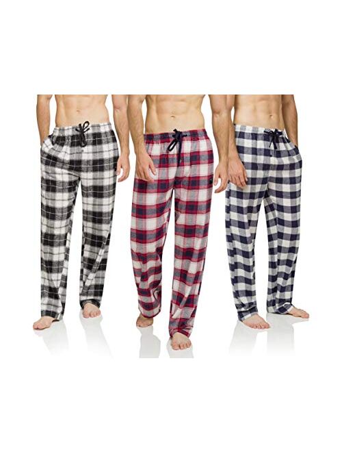 3 Pack Mens Ultra Soft Bottoms, Flannel Pajama (PJs), Lounge, Sleep Pants Assorted Various Plaids