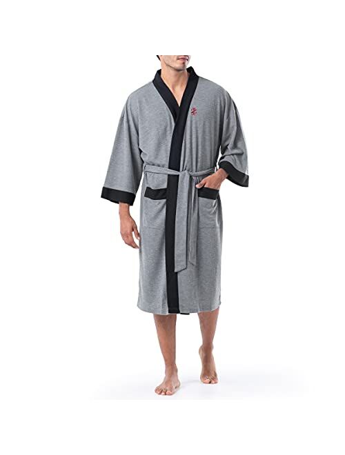 IZOD Men's Waffle Knit Kimono Robe