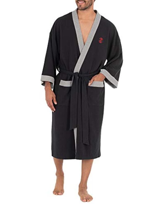 IZOD Men's Waffle Knit Kimono Robe