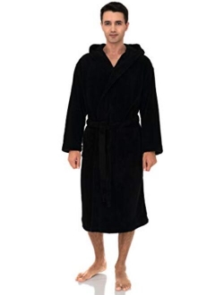 TowelSelections Men's Robe, Plush Fleece Hooded Spa Bathrobe