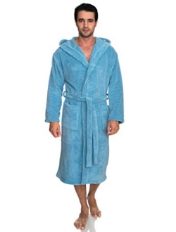 TowelSelections Men's Robe, Plush Fleece Hooded Spa Bathrobe