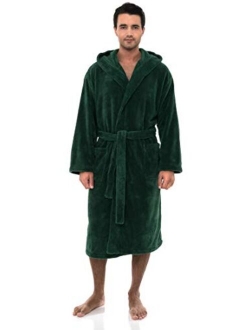 TowelSelections Men's Robe, Plush Fleece Hooded Spa Bathrobe