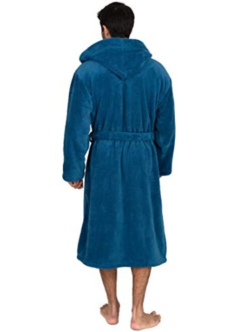 TowelSelections Men's Robe, Plush Fleece Hooded Spa Bathrobe