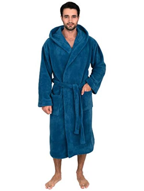 TowelSelections Men's Robe, Plush Fleece Hooded Spa Bathrobe