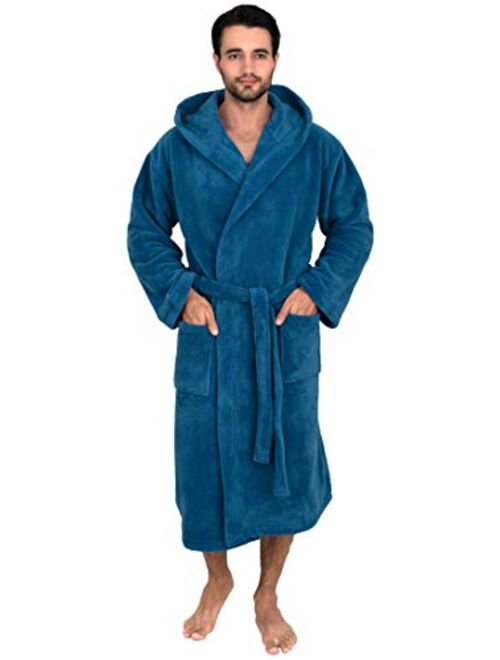 TowelSelections Men's Robe, Plush Fleece Hooded Spa Bathrobe