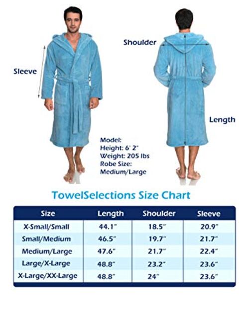 TowelSelections Men's Robe, Plush Fleece Hooded Spa Bathrobe