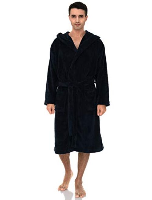 TowelSelections Men's Robe, Plush Fleece Hooded Spa Bathrobe