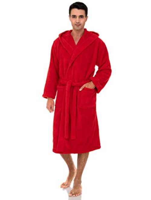 TowelSelections Men's Robe, Plush Fleece Hooded Spa Bathrobe