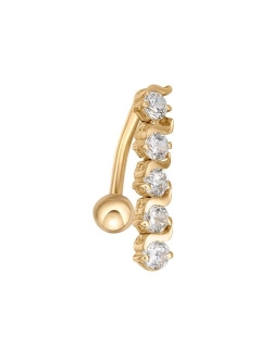 Lila Moon 10k Gold Top Mount Cubic Zirconia Belly Ring