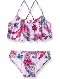 Melody Paisley Flounce Bikini Beach Sport 2-piece Swimsuit