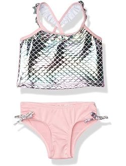 Pink Platinum Baby Girls Mermaid Bathing Suit