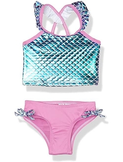 Pink Platinum Baby Girls Mermaid Bathing Suit