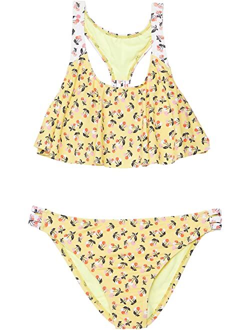 Hobie Kids Cherry Medley Flounce Bralette and Hipster Set (Big Kids)