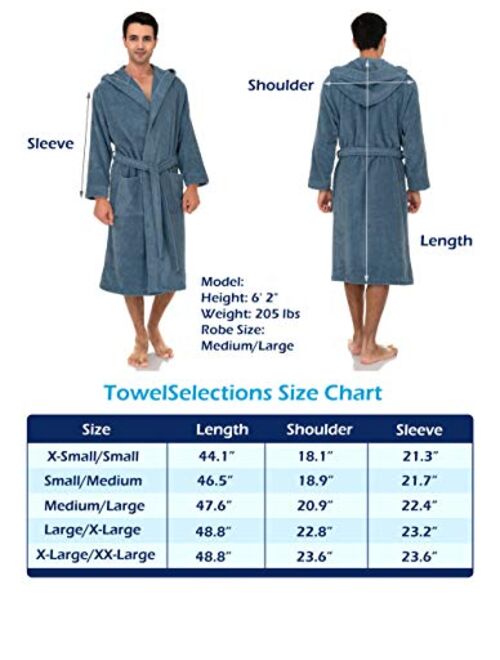 TowelSelections Men’s Robe Turkish Cotton Luxury Hooded Terry Bathrobe