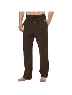 RENZER Men's Sleep Pajama Pants 100% Knit Cotton Sleep Long Lounge Pants