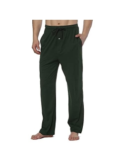 RENZER Men's Sleep Pajama Pants 100% Knit Cotton Sleep Long Lounge Pants