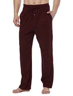 RENZER Men's Sleep Pajama Pants 100% Knit Cotton Sleep Long Lounge Pants