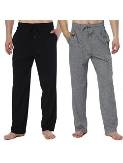 RENZER Men's Sleep Pajama Pants 100% Knit Cotton Sleep Long Lounge Pants