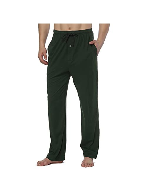 RENZER Men's Sleep Pajama Pants 100% Knit Cotton Sleep Long Lounge Pants