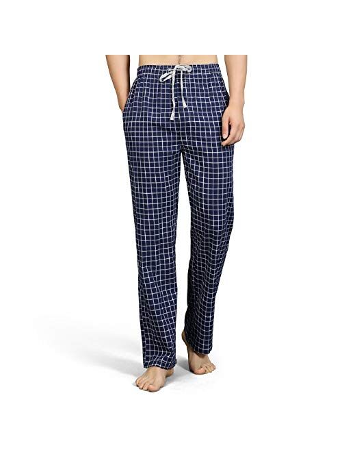 RENZER Men's Sleep Pajama Pants 100% Knit Cotton Sleep Long Lounge Pants