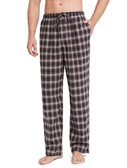 SIORO Flannel Pajama Pants for Men, Soft Cotton Plaid Sleepwear Loungewear Bottoms