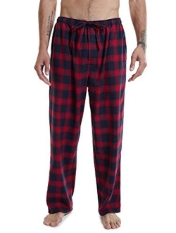 SIORO Flannel Pajama Pants for Men, Soft Cotton Plaid Sleepwear Loungewear Bottoms