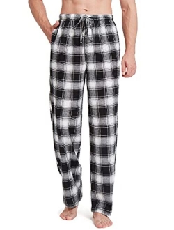 SIORO Flannel Pajama Pants for Men, Soft Cotton Plaid Sleepwear Loungewear Bottoms