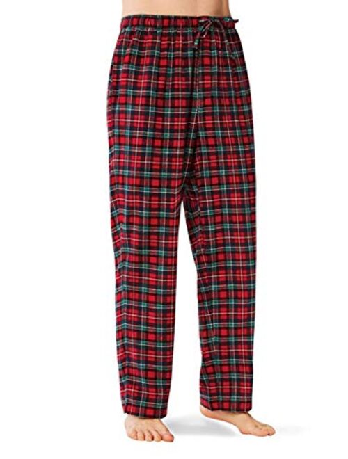 SIORO Flannel Pajama Pants for Men, Soft Cotton Plaid Sleepwear Loungewear Bottoms