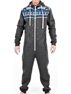 Skylinewears Men's Onesie One Piece Pajamas Unisex Non Footed Playsuit Adult Printed Jumpsuit