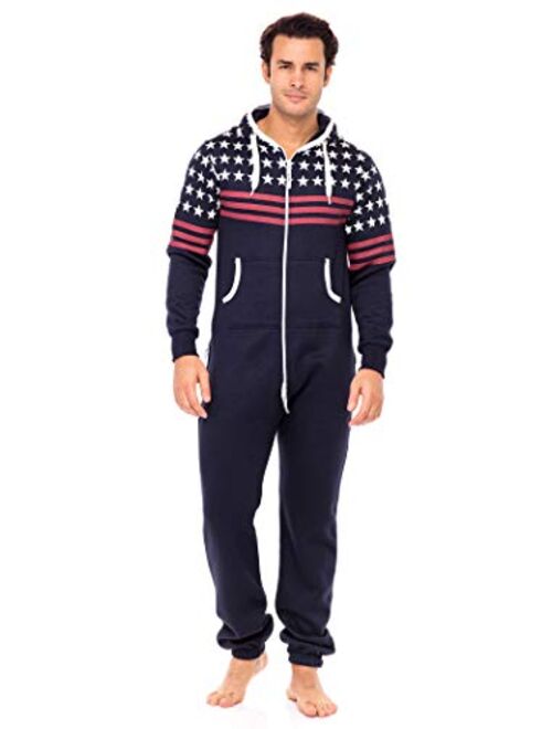 Skylinewears Men's Onesie One Piece Pajamas Unisex Non Footed Playsuit Adult Printed Jumpsuit