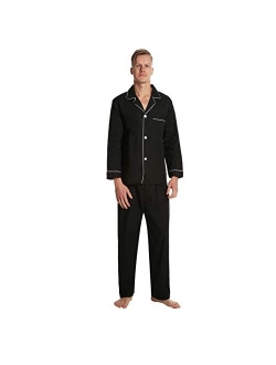 EVERDREAM Men’s Pajama Set, Solid Lightweight Botton Down Pajamas for Men