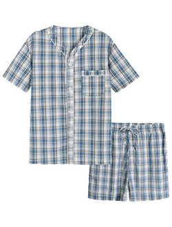 Latuza Men's Summer Cotton Pajamas Shorts Set