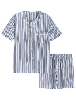 Latuza Men's Summer Cotton Pajamas Shorts Set