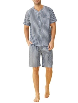 Latuza Men's Summer Cotton Pajamas Shorts Set