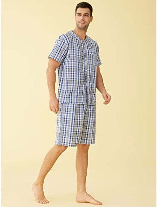 Latuza Men's Summer Cotton Pajamas Shorts Set