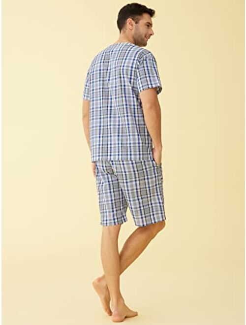 Latuza Men's Summer Cotton Pajamas Shorts Set