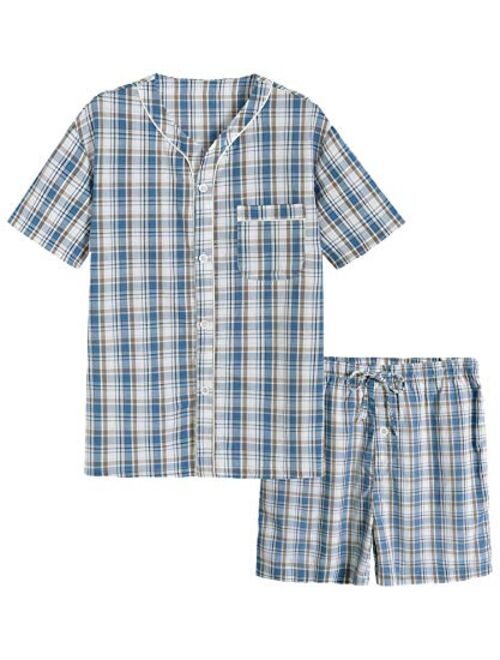 Latuza Men's Summer Cotton Pajamas Shorts Set