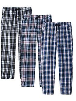 MoFiz Men's Pajama Pants Ultra Lightweight Pjs Bottoms Sleepwear Bottom Pants with Pocket Drawstring 3-Pack