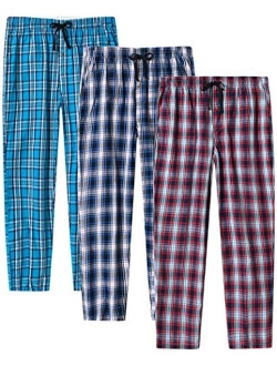 MoFiz Men's Pajama Pants Ultra Lightweight Pjs Bottoms Sleepwear Bottom Pants with Pocket Drawstring 3-Pack